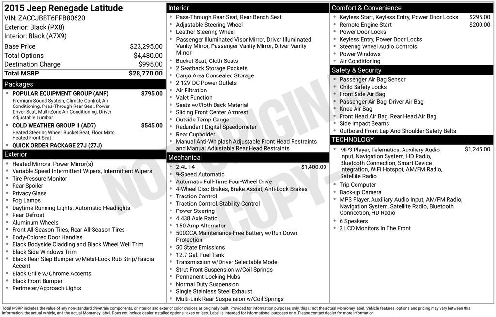 2015 Jeep Renegade Latitude OR