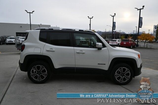 2015 Jeep Renegade Limited / 4X4 / Auto Start / Power & Heated Leather Seats / Heated Steering Wheel / Blind Spot Alert / Bluetooth / USB Input / Back Up Camera / Cruise Control / Keyless Entry & Start / 29 MPG / 1-Owner Anchorage AK