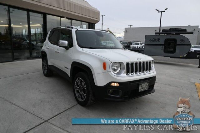2015 Jeep Renegade Limited / 4X4 / Auto Start / Power & Heated Leather Seats / Heated Steering Wheel / Blind Spot Alert / Bluetooth / USB Input / Back Up Camera / Cruise Control / Keyless Entry & Start / 29 MPG / 1-Owner Anchorage AK
