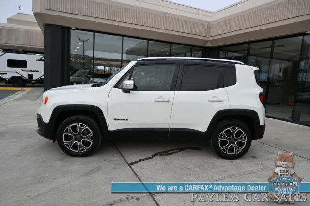 2015 Jeep Renegade Limited / 4X4 / Auto Start / Power & Heated Leather Seats / Heated Steering Wheel / Blind Spot Alert / Bluetooth / USB Input / Back Up Camera / Cruise Control / Keyless Entry & Start / 29 MPG / 1-Owner Anchorage AK