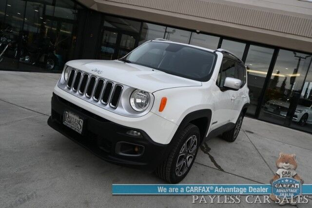 2015 Jeep Renegade Limited / 4X4 / Auto Start / Power & Heated Leather Seats / Heated Steering Wheel / Blind Spot Alert / Bluetooth / USB Input / Back Up Camera / Cruise Control / Keyless Entry & Start / 29 MPG / 1-Owner Anchorage AK