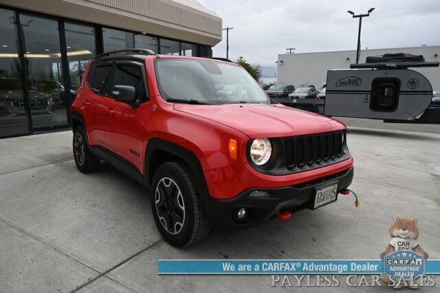 2015 Jeep Renegade Trailhawk / 4X4 / Heated Cloth Seats / Heated Steering Wheel / Auto Start / Open Air Sunroof / Bluetooth / Back Up Camera / Cruise Control / Keyless Entry & Start / Block Heater / Alloy Wheels / Tow Pkg Anchorage AK