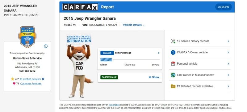 2015 Jeep Wrangler Sahara - 1 OWNER - GREAT SERVICE HISTORY - LEATHER Webster MA