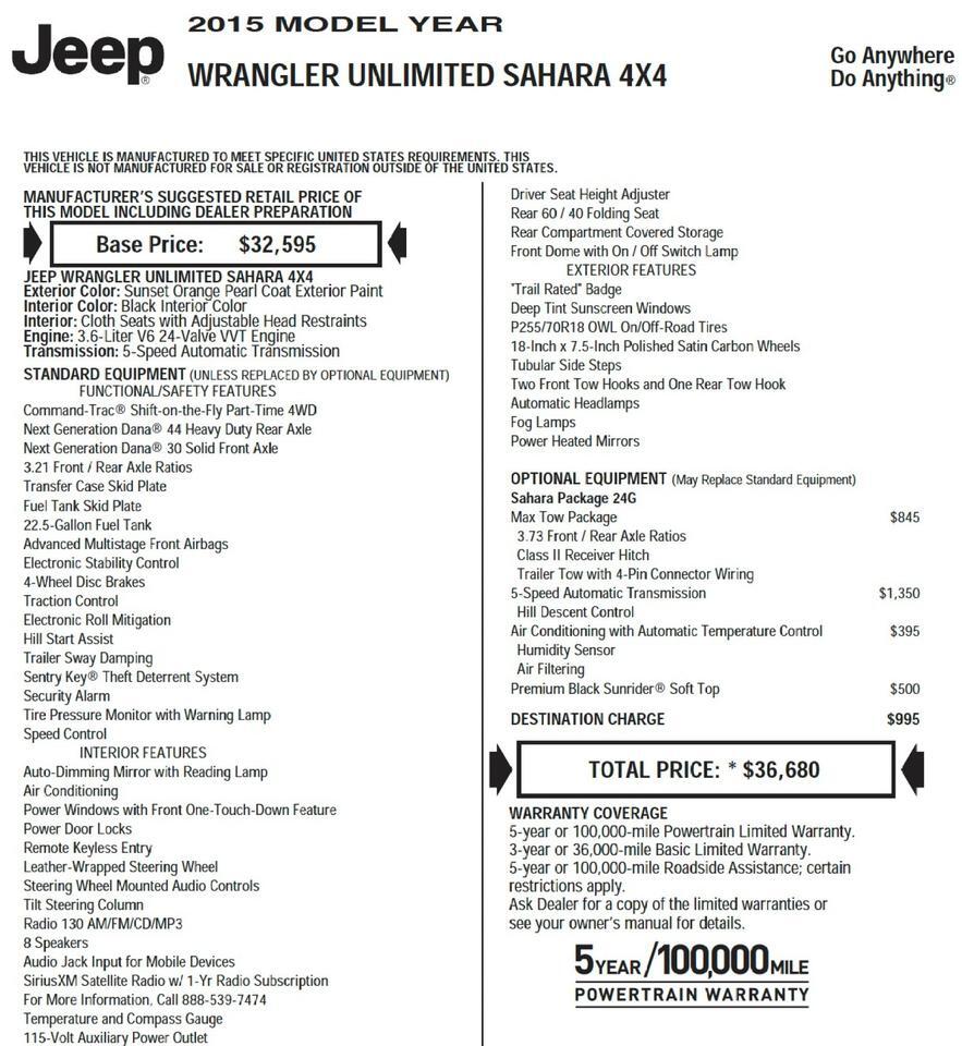 2015 Jeep Wrangler Unlimited Sahara 4X4 / JK EXT Pick Up Conversion / UPGRADES!! High Point NC
