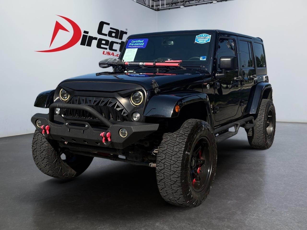 2015 Jeep Wrangler Unlimited Sahara, LIFTED, BRUSH GUARD, RUNNING BOARDS, FENDER FLARES, HARD TOP, CUSTOM BLACK MOTO METAL WHEELS, TOW PACKAGE, ALPINE SOUND SYSTEM, UCONNECT BLUETOOTH, ONLY 73K MILES, WRANGLE THE KEYS TO THIS JEEP! Virginia Beach VA