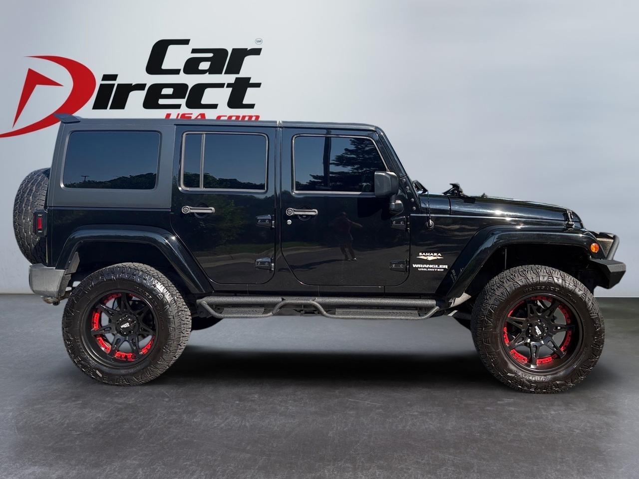 2015 Jeep Wrangler Unlimited Sahara, LIFTED, BRUSH GUARD, RUNNING BOARDS, FENDER FLARES, HARD TOP, CUSTOM BLACK MOTO METAL WHEELS, TOW PACKAGE, ALPINE SOUND SYSTEM, UCONNECT BLUETOOTH, ONLY 73K MILES, WRANGLE THE KEYS TO THIS JEEP! Virginia Beach VA