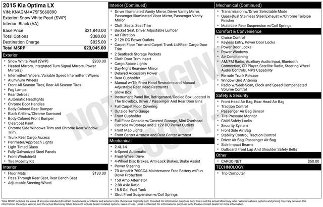 2015 Kia Optima LX Raleigh NC