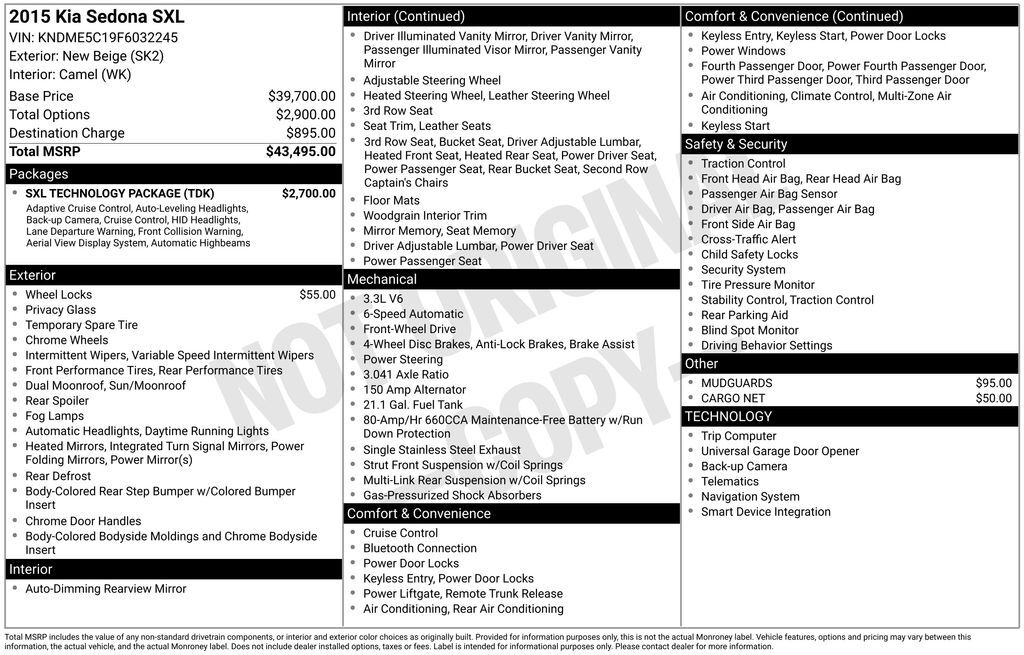 2015 Kia Sedona SXL Akron OH