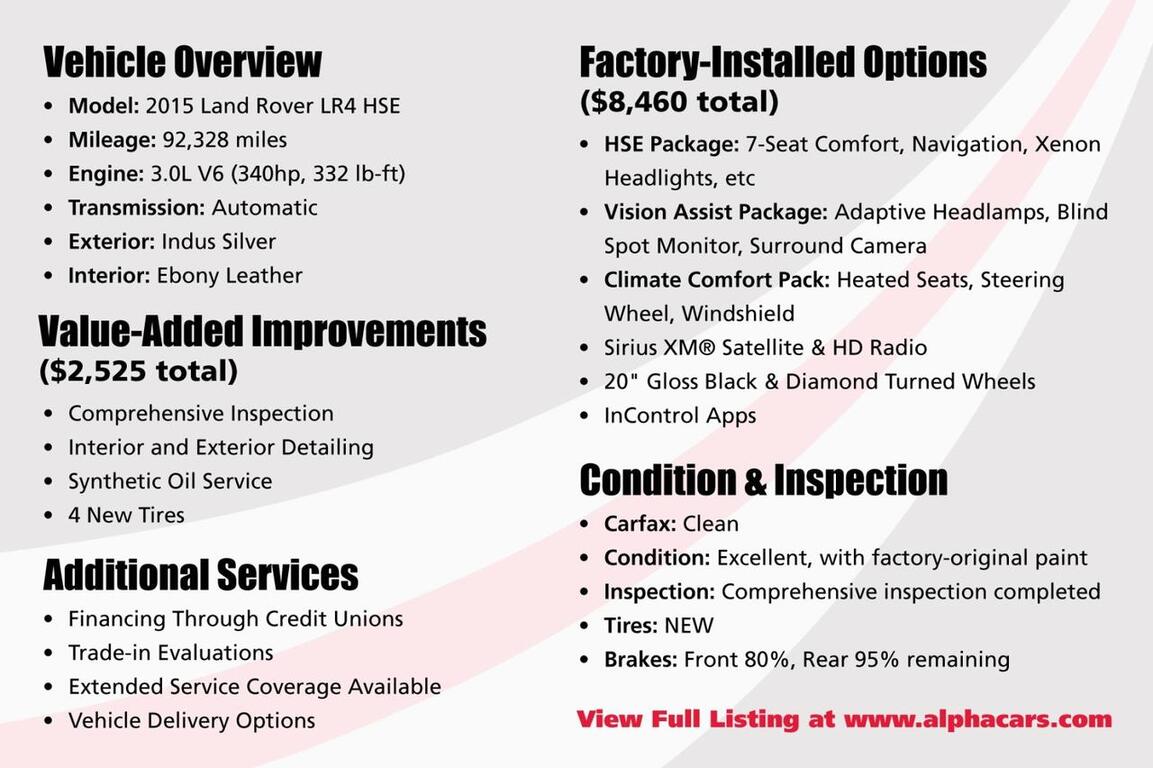 2015 Land Rover LR4 HSE Boston MA