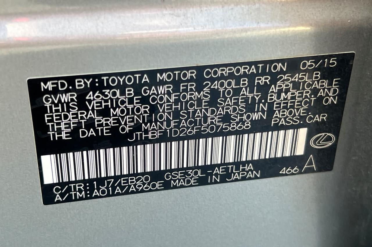 2015 Lexus IS 250 Roseville CA