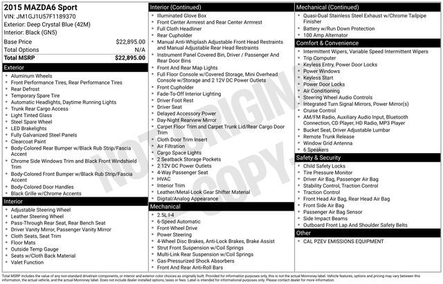 2015 MAZDA Mazda6 i Sport Raleigh NC
