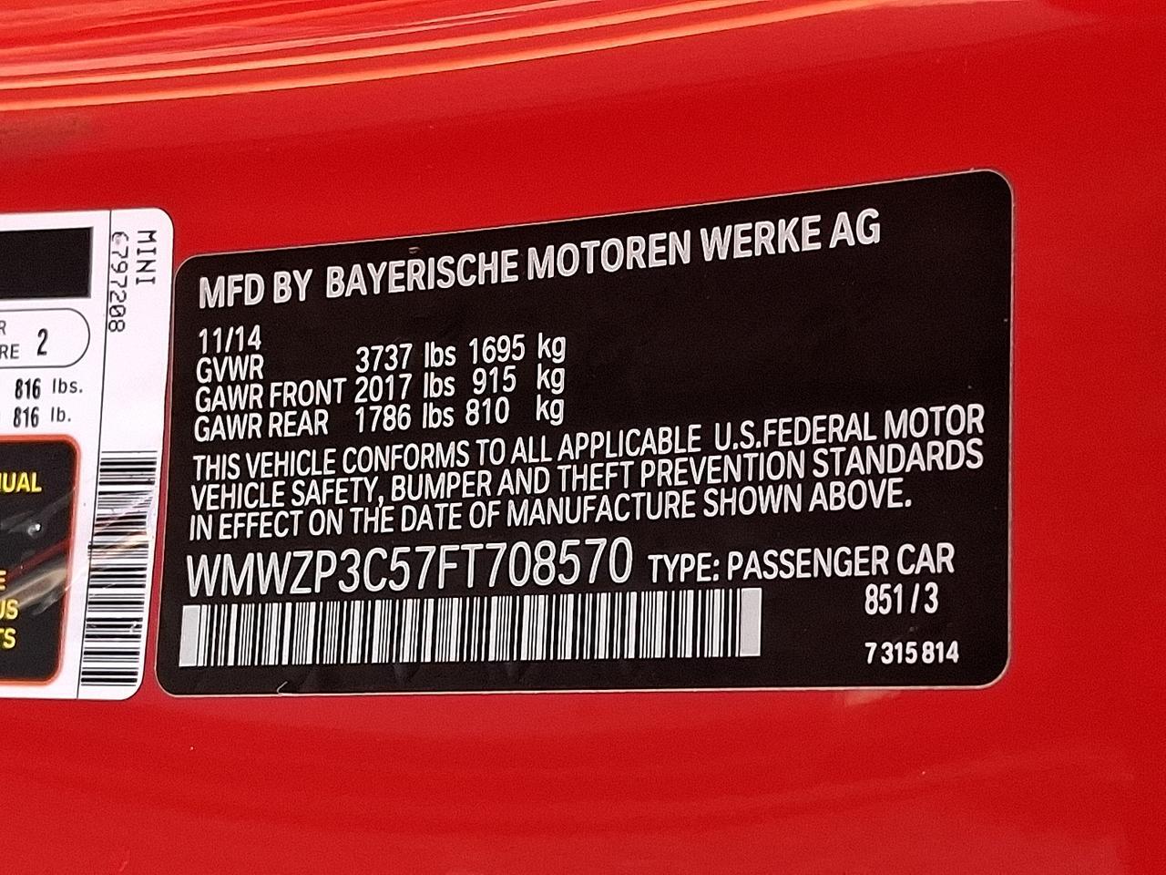 2015 MINI Convertible Cooper S Vineland NJ
