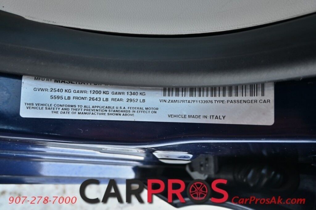 2015 Maserati Ghibli S Q4 - AWD - 3.0L Twin Turbo V6 - Power & Heated Leather Seats - Sunroof - Dual Zone Heat/AC - Remote Start - Navigation - Backup Camera - Bluetooth - Aluminum Wheels - 1-Owner Anchorage AK