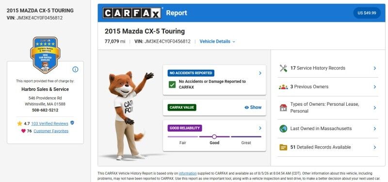 2015 Mazda CX-5 Touring - SUNROOF - BOSE STEREO Whitinsville MA