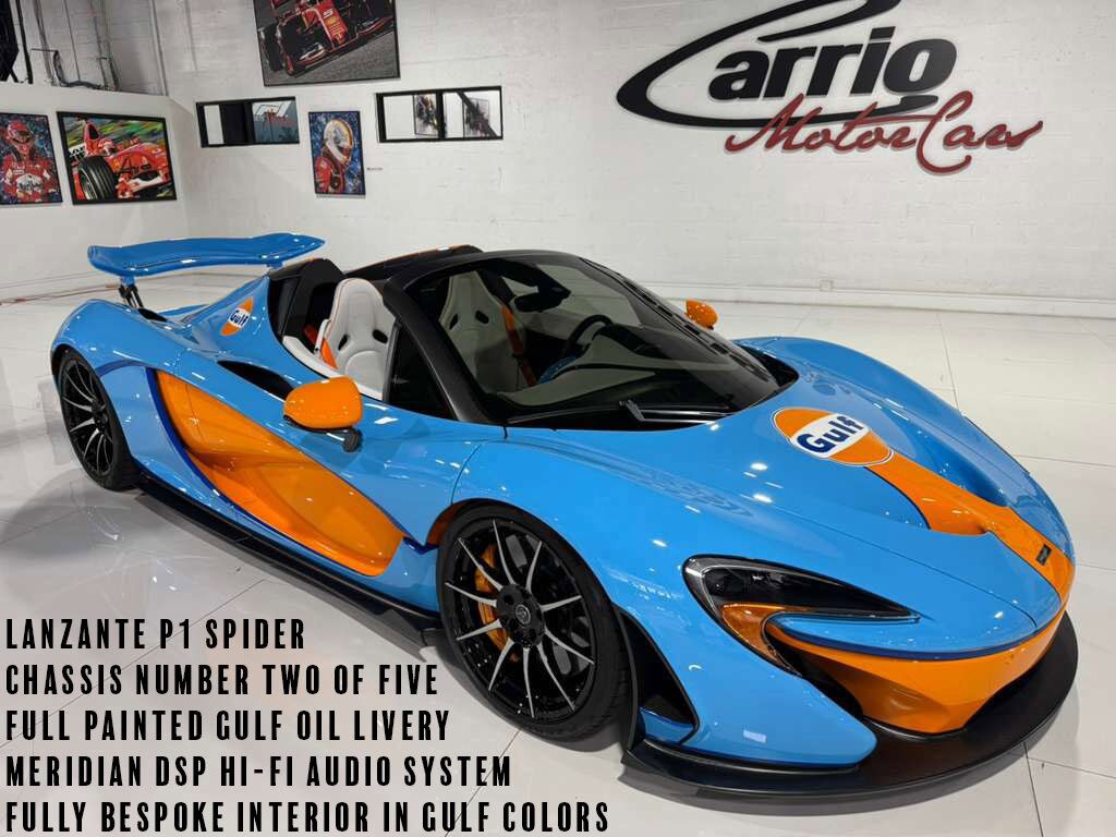 2015 McLaren P1 Lanzante Spider chassis #2/5,painted Gulf livery,interior in Gulf colors,Meridian DSP AND MORE!!!
