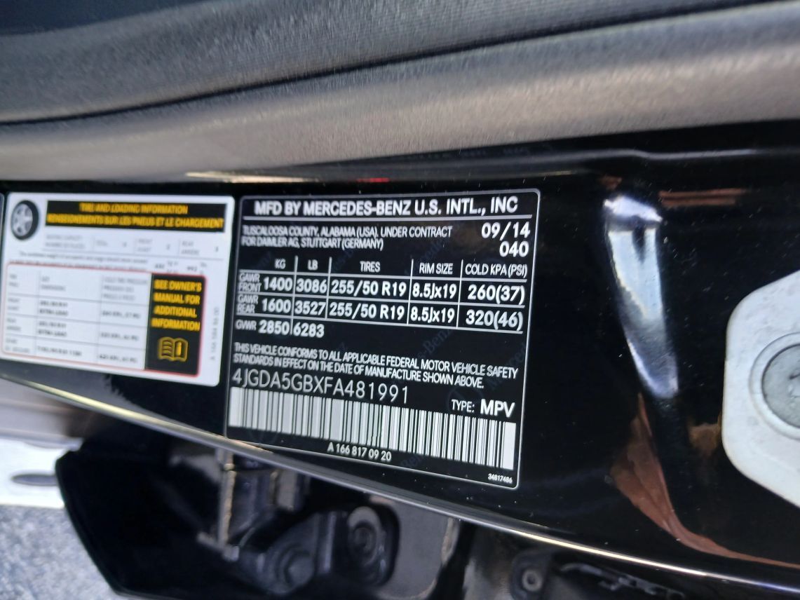 2015 Mercedes-Benz M-Class ML 400 4MATIC Sport Utility 4D Maitland FL