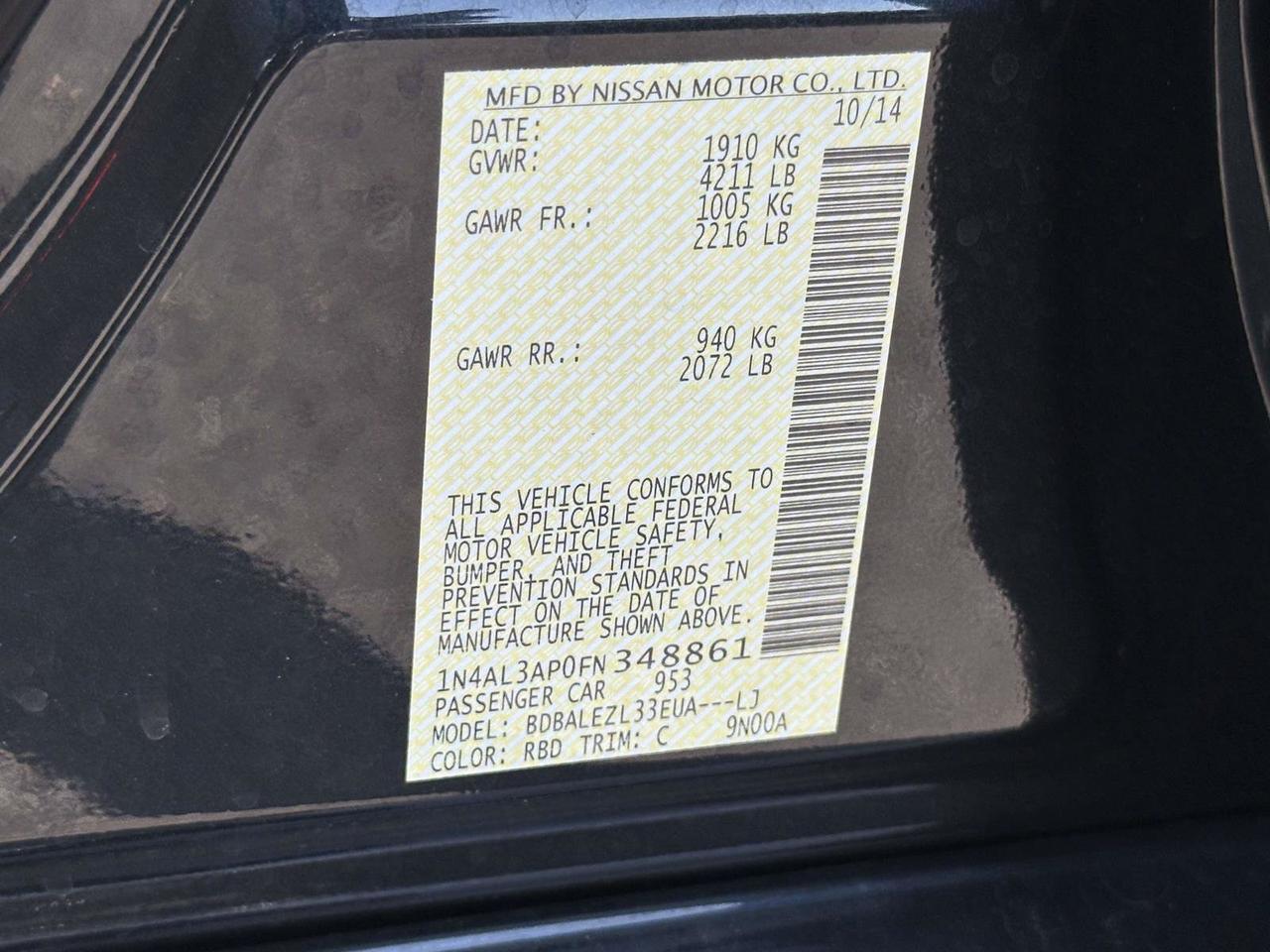 2015 Nissan Altima 2.5 S Alexandria VA