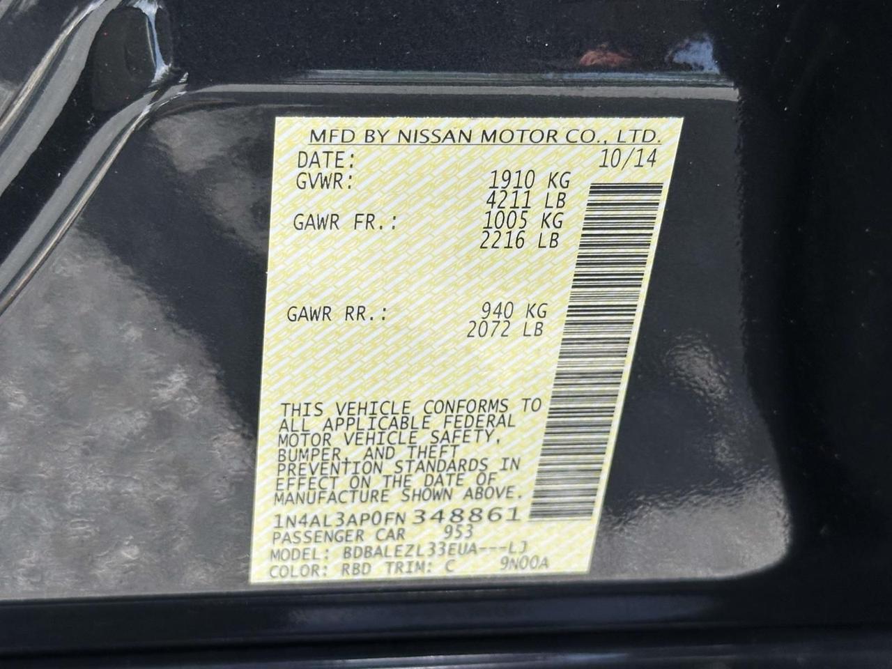2015 Nissan Altima 2.5 S Alexandria VA