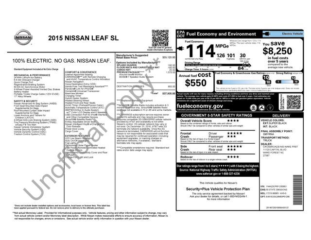 2015 Nissan Leaf SL Raleigh NC
