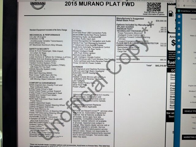 2015 Nissan Murano Platinum Conover NC