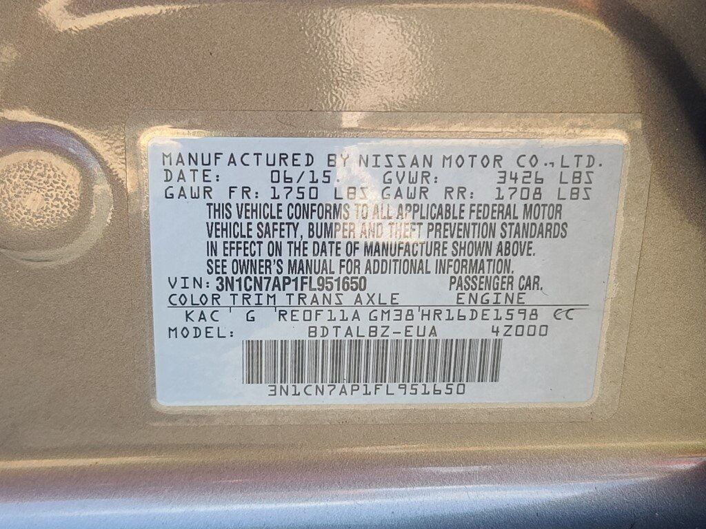 2015 Nissan Versa 1.6 SV Springfield VA