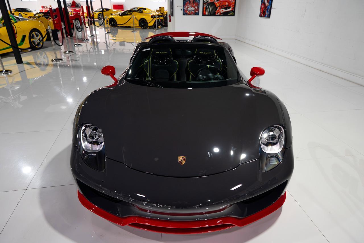 2015 Porsche 918 Spyder 1-of-1, Weissach Package, PTS Grey Black paint, Guards Red accents, Burmester audio AND MUCH MORE!!