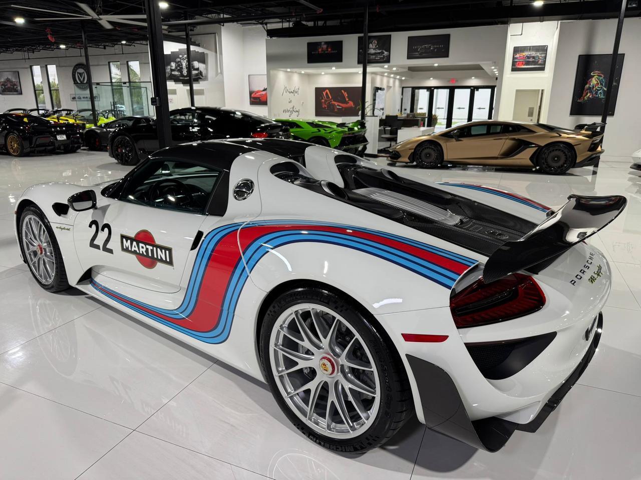 2015 Porsche 918 Spyder Weissach Package, Martini livery, mag wheels, Burmester audio AND MUCH MORE!!! Fort Lauderdale FL