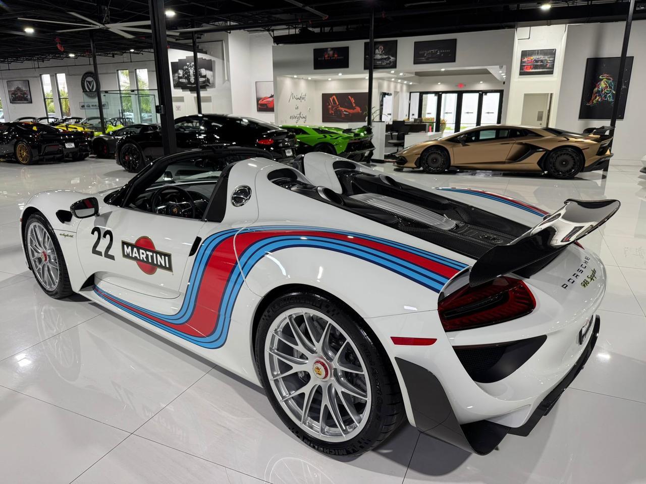 2015 Porsche 918 Spyder Weissach Package, Martini livery, mag wheels, Burmester audio AND MUCH MORE!!! Fort Lauderdale FL