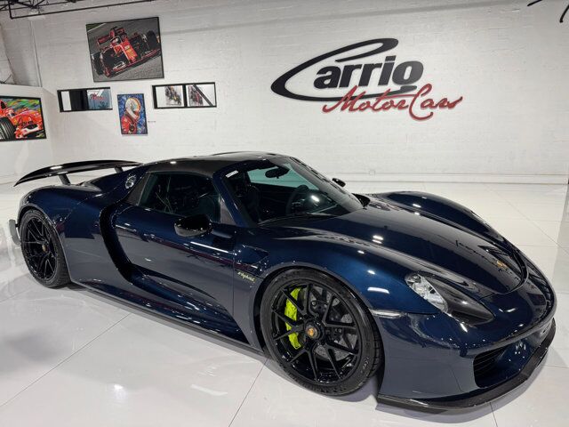 2015 Porsche 918 Spyder chassis #714/918 for the world, Dark Blue Metallic paint, Acid Green calipers AND MORE!! Fort Lauderdale FL