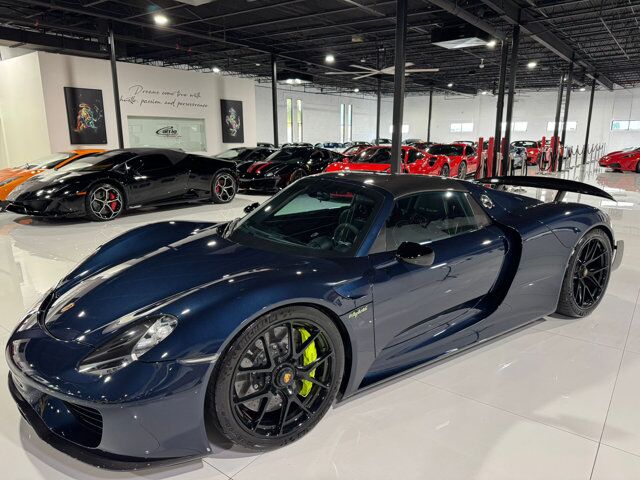 2015 Porsche 918 Spyder chassis #714/918 for the world, Dark Blue Metallic paint, Acid Green calipers AND MORE!! Fort Lauderdale FL