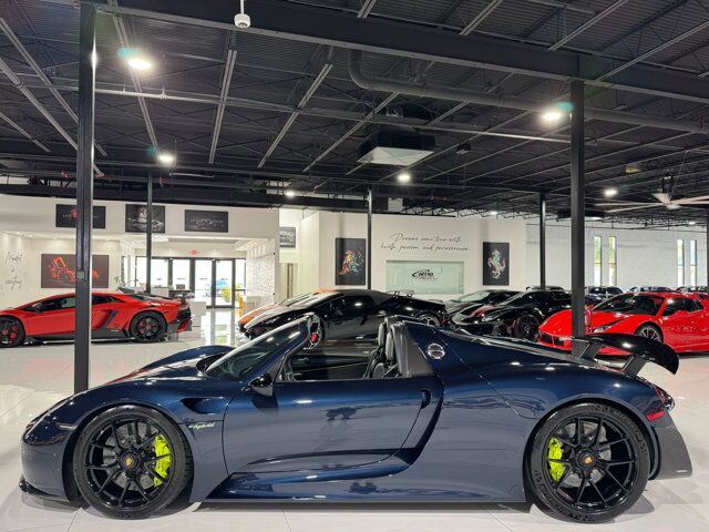 2015 Porsche 918 Spyder chassis #714/918 for the world, Dark Blue Metallic paint, Acid Green calipers AND MORE!! Fort Lauderdale FL