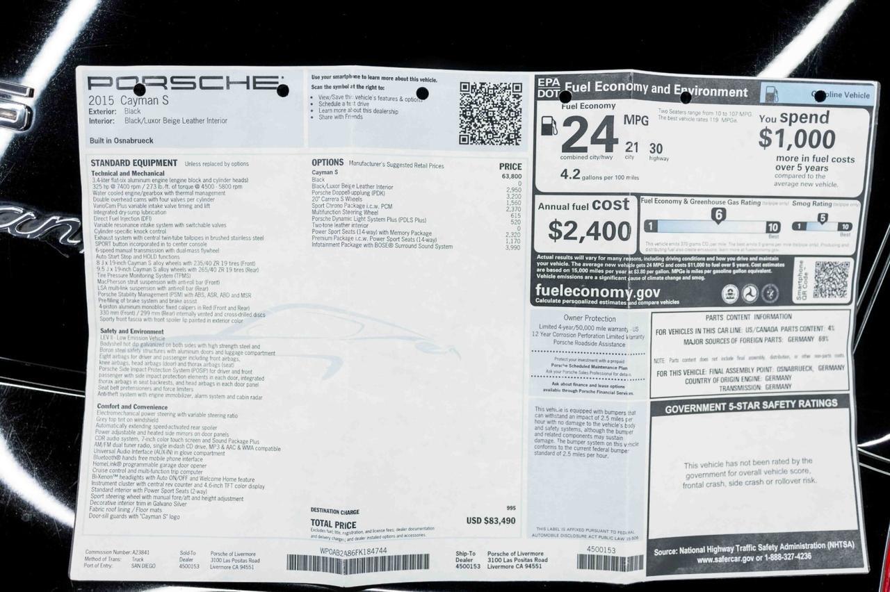 2015 Porsche Cayman S