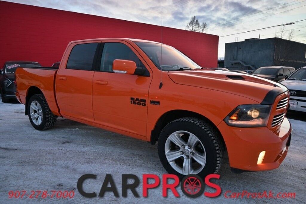 2015 Ram 1500 Sport - Crew Cab - 5.7L HEMI V8 - Front Heated Cloth Seats - Heated Steering Wheel - Remote Start - Bluetooth - Backup Camera - Bedliner - Automatic Climate Control - Tow Package Anchorage AK