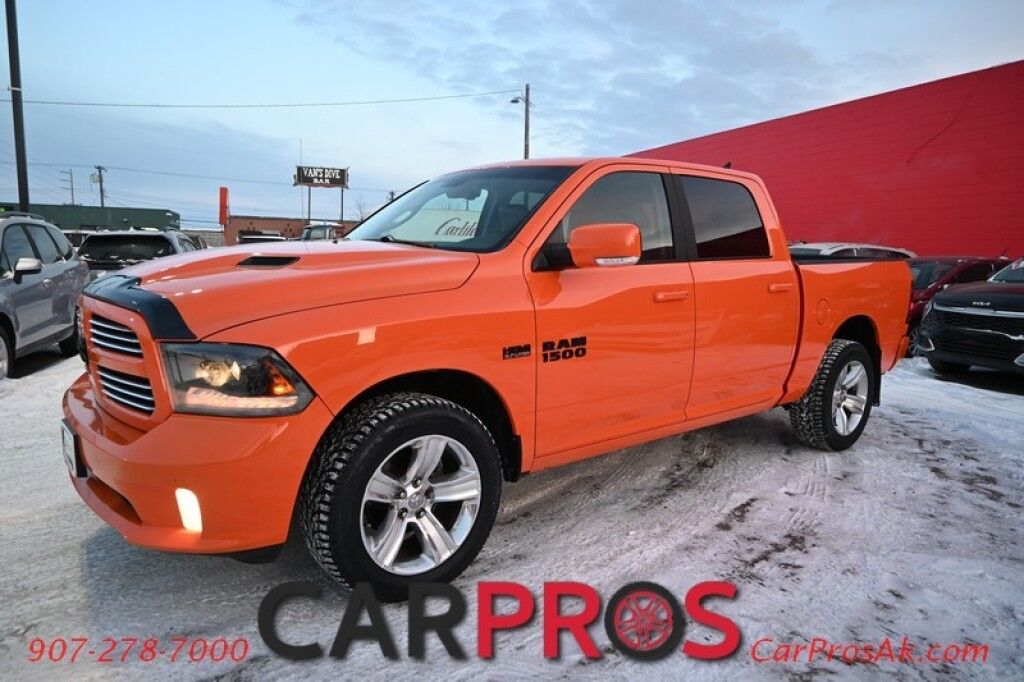 2015 Ram 1500 Sport - Crew Cab - 5.7L HEMI V8 - Front Heated Cloth Seats - Heated Steering Wheel - Remote Start - Bluetooth - Backup Camera - Bedliner - Automatic Climate Control - Tow Package Anchorage AK