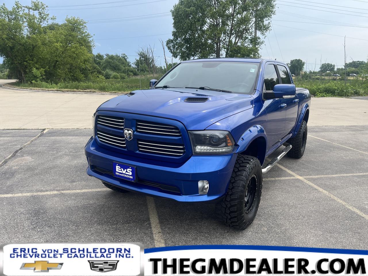 2015 Ram 1500 Sport Crew Cab 4WD HEMI ConvGroup w/Sunroof Nav 20s LeatherSeats Spray-InBedliner