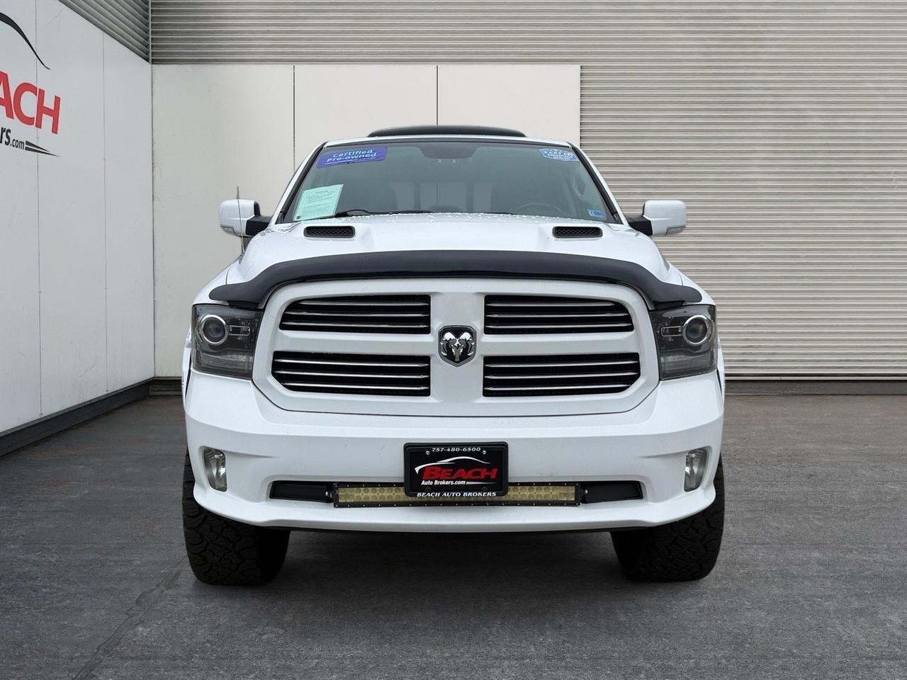 2015 Ram 1500 Sport, HEATED/VENTILATED SEATS, ALPINE SPEAKERS, SUNROOF, BLUETOOTH, UNIVERSAL GARAGE DOOR OPENER, HEATED STEERING WHEEL, POWER/HEATED MIRRORS, POWER FOLDING MIRRORS, TOW PACKAGE, BED LINER, CLEAN CARFAX! Norfolk VA
