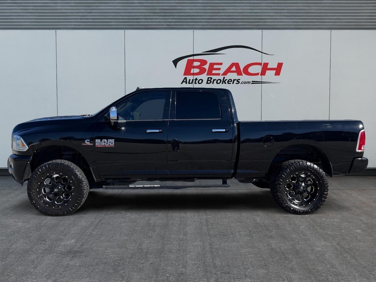 2015 Ram 2500 Longhorn Limited, HEATED AND VENTILATED SEATS, 2ND ROW HEATED, HEATED STEERING WHEEL, TOW HOOKS, SUNROOF, POWER RUNNING BOARDS, UNIVERSAL GARAGE DOOR OPENER, POWER FOLDING MIRRORS, LOW MILES!