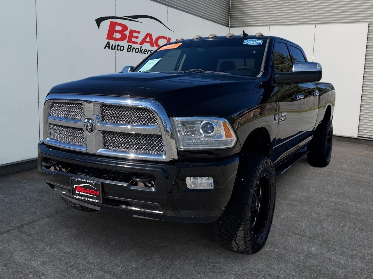 2015 Ram 2500 Longhorn Limited, HEATED AND VENTILATED SEATS, 2ND ROW HEATED, HEATED STEERING WHEEL, TOW HOOKS, SUNROOF, POWER RUNNING BOARDS, UNIVERSAL GARAGE DOOR OPENER, POWER FOLDING MIRRORS, LOW MILES!