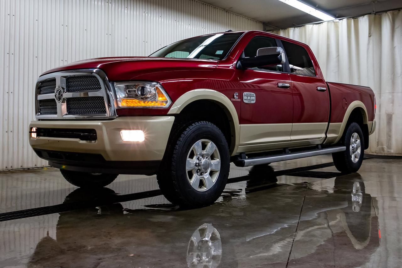 2015 Ram 3500 4x4 Crew Cab Longhorn Diesel Leather Roof Nav Red Deer AB