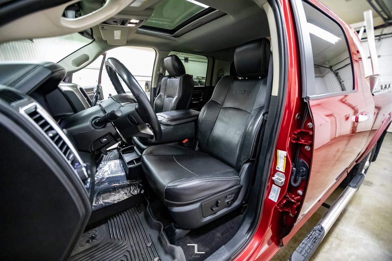 2015 Ram 3500 4x4 Mega Cab Laramie Diesel Leather Roof Nav BCam Red Deer AB