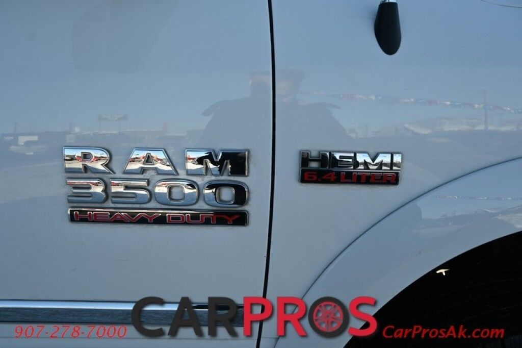 2015 Ram 3500 Laramie - 4X4 - 6.4L V8 - Crew Cab - Front Heated & Cooled Leather Seats - Heated Steering Wheel - 2nd Row Heated Seats - Remote Start - Navigation - Sunroof - Bluetooth - Backup Camera - Ram Storage Box - Bedliner - Tow Pkg Anchorage AK