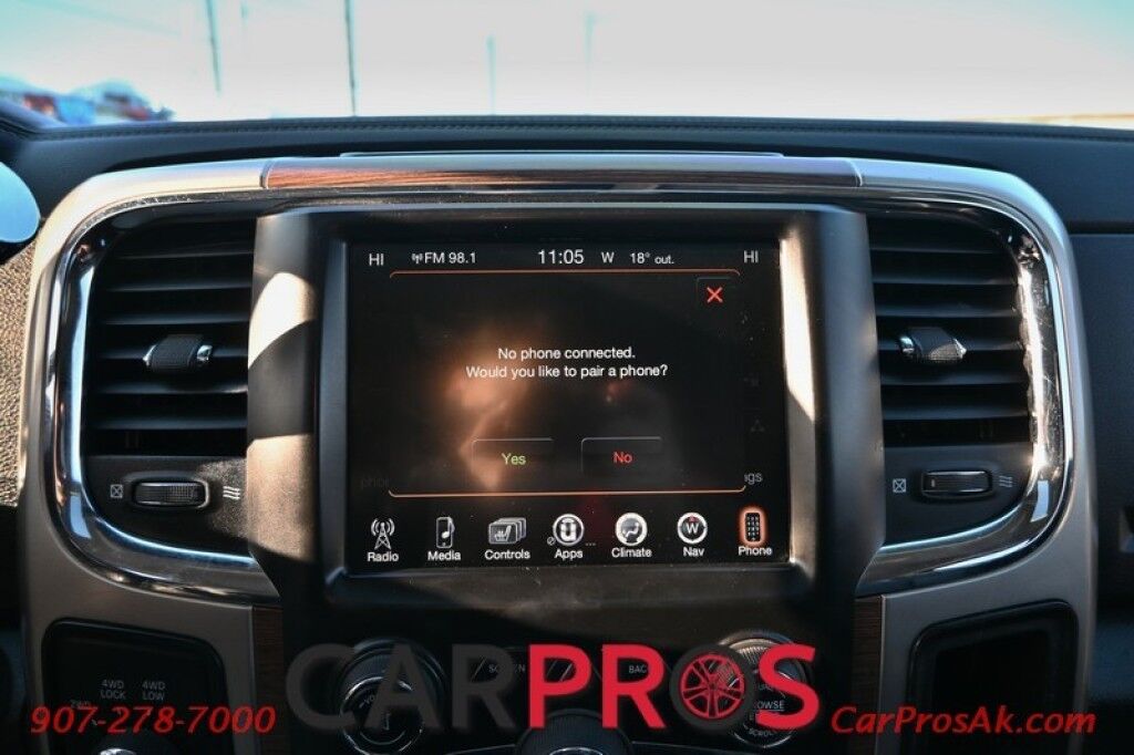 2015 Ram 3500 Laramie - 6.4L V8 - 4X4 - Power Leather Heated Seats - Heated Steering Wheel - 2nd Row Heated Seats - Remote Start - Bluetooth - NAV - Backup Camera - Sunroof - Ram Storage Box - Bedliner - Brake Controller - Tow Pkg Anchorage AK