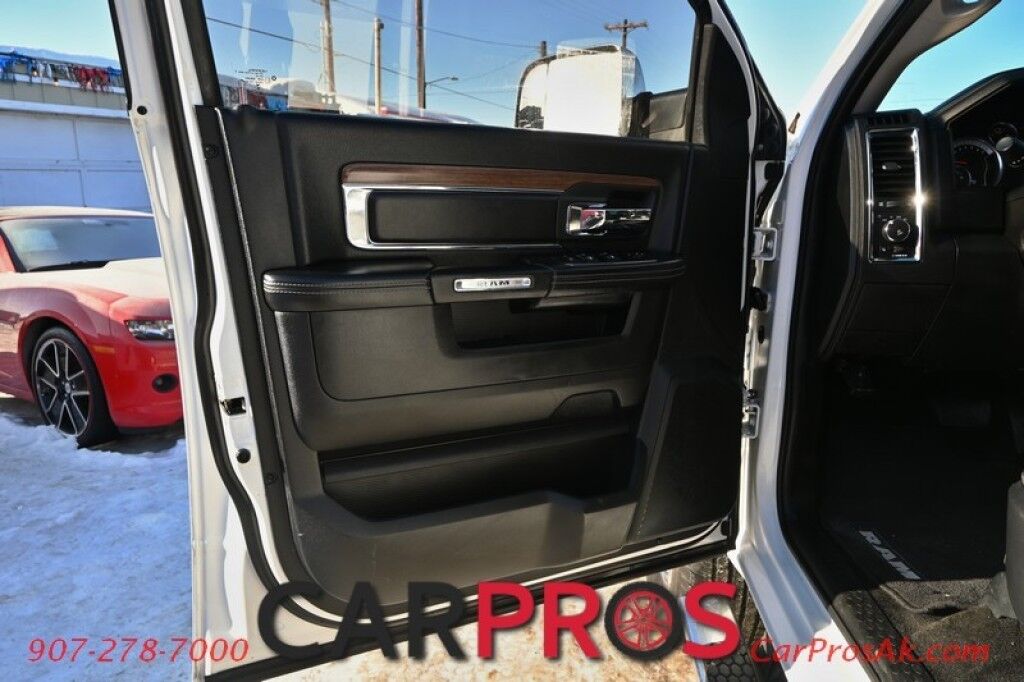 2015 Ram 3500 Laramie - 6.4L V8 - 4X4 - Power Leather Heated Seats - Heated Steering Wheel - 2nd Row Heated Seats - Remote Start - Bluetooth - NAV - Backup Camera - Sunroof - Ram Storage Box - Bedliner - Brake Controller - Tow Pkg Anchorage AK