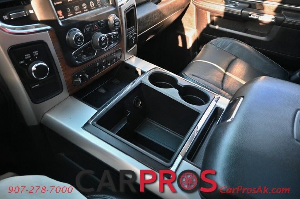 2015 Ram 3500 Laramie - 6.4L V8 - 4X4 - Power Leather Heated Seats - Heated Steering Wheel - 2nd Row Heated Seats - Remote Start - Bluetooth - NAV - Backup Camera - Sunroof - Ram Storage Box - Bedliner - Brake Controller - Tow Pkg Anchorage AK