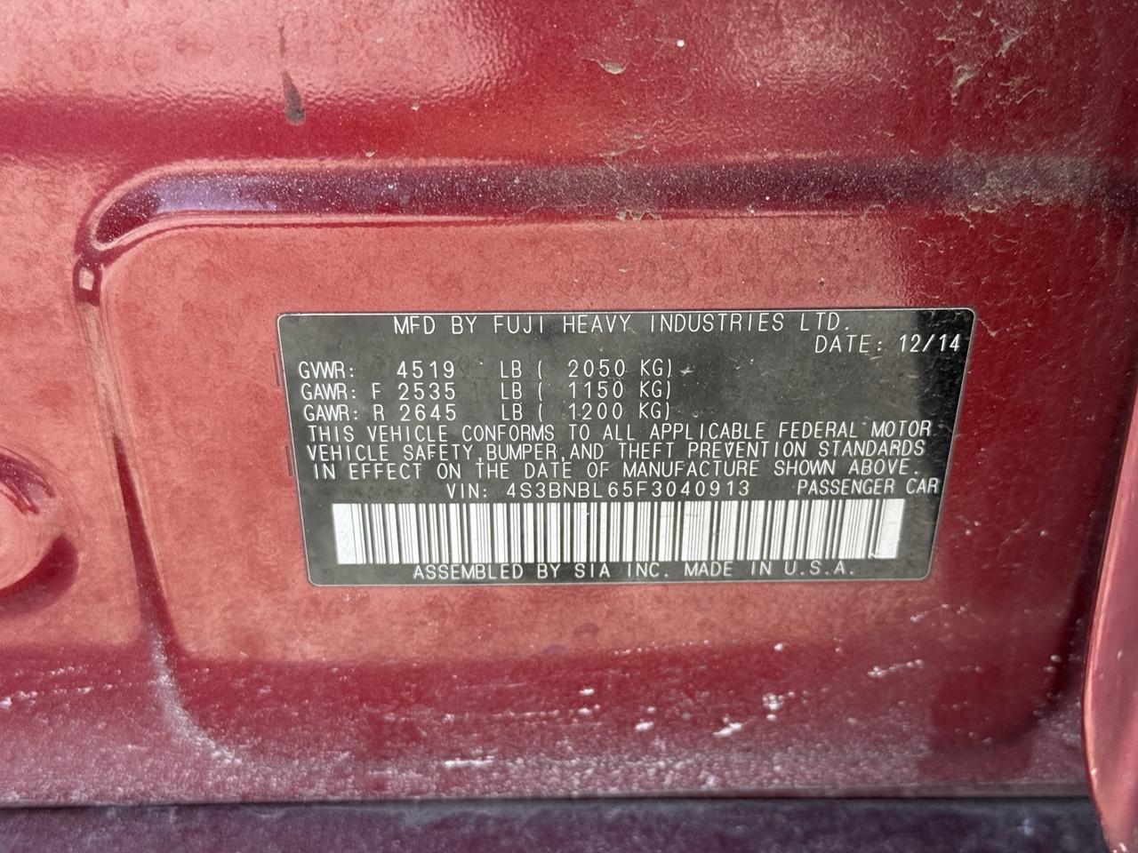 2015 Subaru Legacy 2.5i Crestwood KY