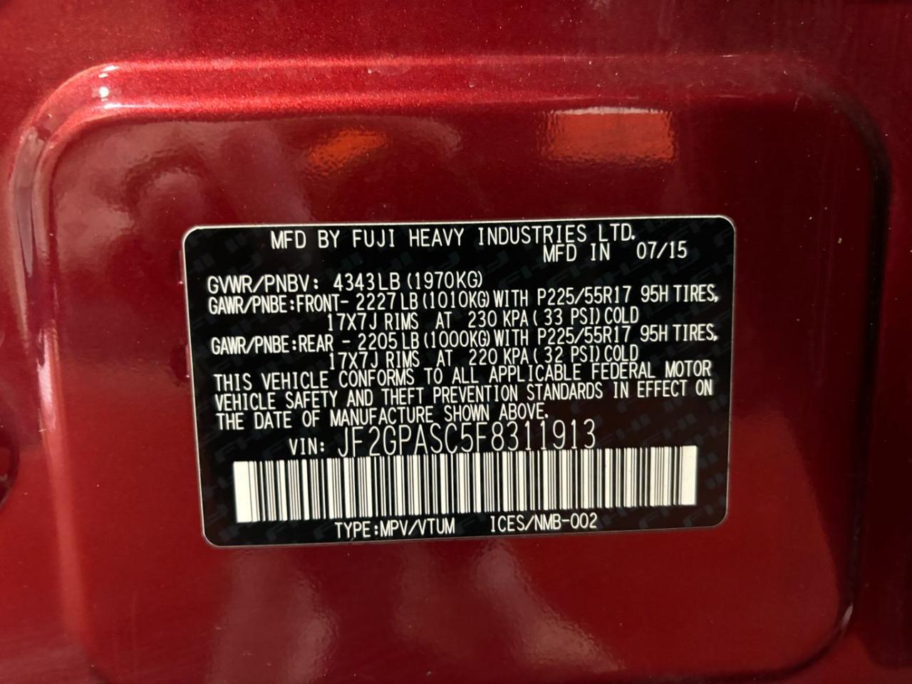 2015 Subaru XV Crosstrek 2.0i Limited Franklin OH