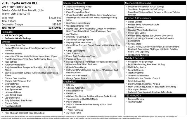 2015 Toyota Avalon XLE Raleigh NC