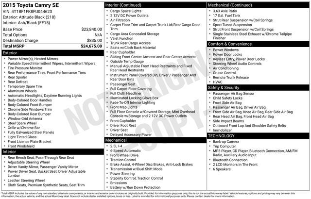 2015 Toyota Camry XLE Raleigh NC