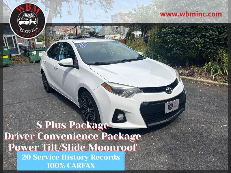 2015 Toyota Corolla S Plus w/ Driver Convenience Package and Moonroof