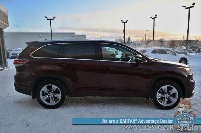 2015 Toyota Highlander Limited Platinum / AWD / Heated & Cooled Leather Seats / Heated Steering Wheel / JBL Speakers / NAV / Panoramic Sunroof / Adaptive Cruise / Lane Departure & Blind Spot / Rear Captain Chairs / 3rd Row / Tow Pkg Anchorage AK